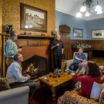 Guests mingling at Pen-y-bryn